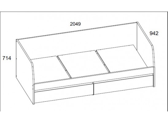 Кровать односпальная Джаз 90-2, каштан найроби/оникс