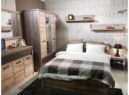 Шкаф с зеркалом 4DG2S Z Джаз, каштан найроби/оникс