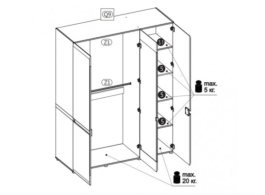 Шкаф 3D/TYP 22A Линате