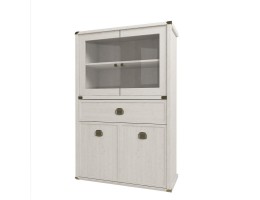 Шкаф с витриной 2V2D1SL Магеллан (сосна винтаж)