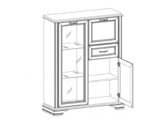 Шкаф с витриной 1V2D1S Монако