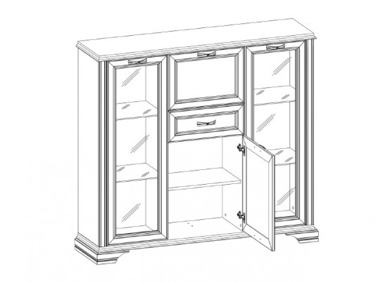 Шкаф с витриной 2V2D1S Монако