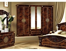 Шкаф 6-и дверный зеркальный «Рома» орех