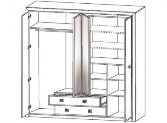 Шкаф четырехдверный SZF4D2S КОЕН