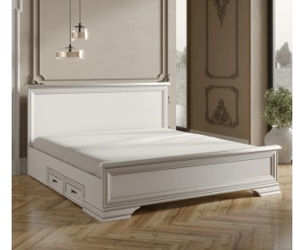 Кровать с выкатными ящиками Кентаки белый LOZ180x200