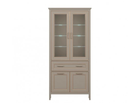Витрина с подсветкой Классик глиняный серый REG2W2D1S