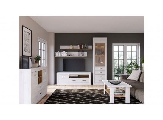 Тумба в гостиную B136-KOM2D2S MALTA, лиственница сибирская/орех лион