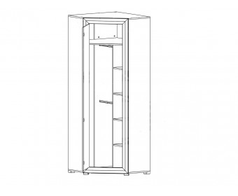 Шкаф угловой B136-SZFN1D MALTA, лиственница сибирская/орех лион