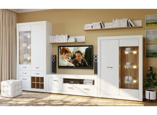 Тумба в гостиную B136-KOM2D2S MALTA, лиственница сибирская/орех лион