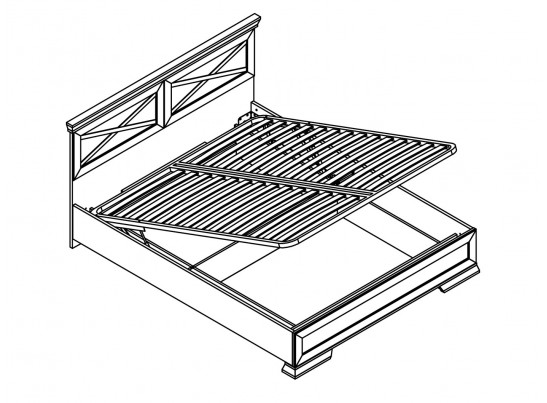 Кровать двухспальная MARSELLE LOZ160х200, в цвете ясень снежный/дуб сонома