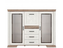 Тумба в гостиную MARSELLE KOM2W3S1K , ясень снежный/дуб сонома темный