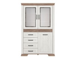 Комбинированный шкаф MARSELLE REG2W1D4S, ясень снежный/дуб сонома темный