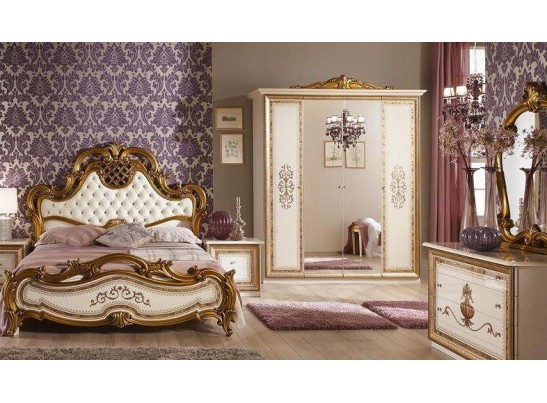 Шкаф 4-х дверный с зеркалами "Анита" (беж.)