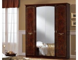Шкаф 4-х дверный с зеркалами "Ирина" (орех)