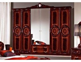 Шкаф 6-и дверный с зеркалами "Роза" (могано)