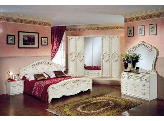 Комод с зеркалом "Роза" беж.