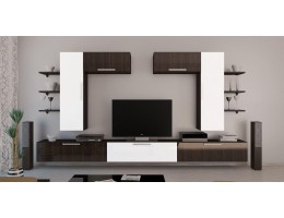 Гостиная Фортуна 12 (белый, зебравуд глянец)