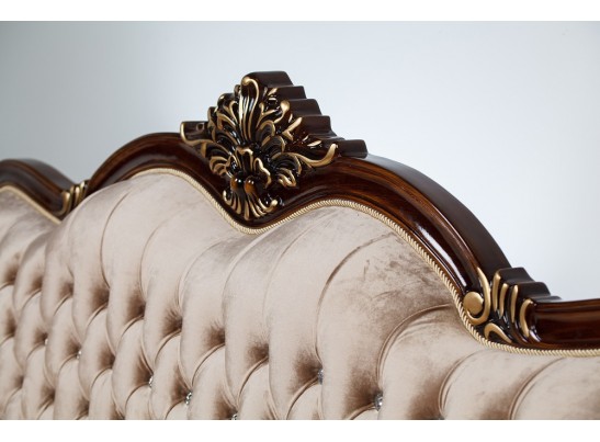 Диван трехместный Илона, орех (ткань золото)