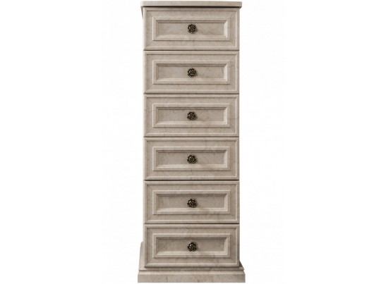 Комод высокий с 6-ю ящиками "Афина" крем корень