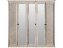 Шкаф 5-ти ств (2+1+2) с зеркалом "Афина" крем корень