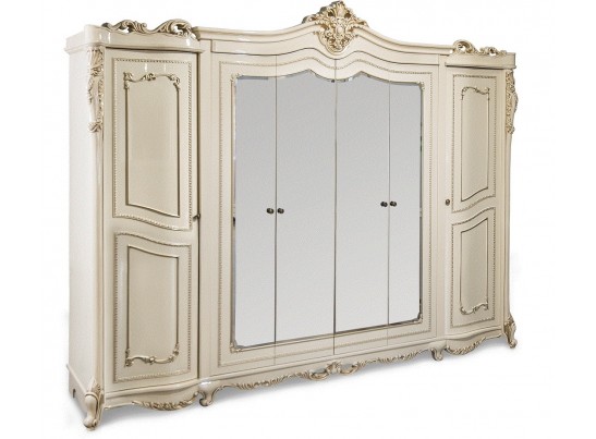 Шкаф 6-створчатый Джоконда (крем глянец)