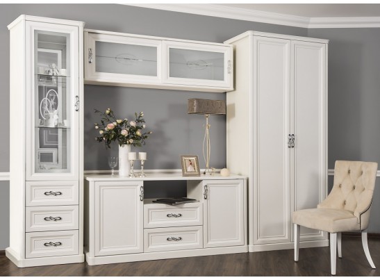 Витрина одностворчатая Мишель, белая