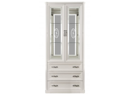 Витрина двухстворчатая Мишель, белая