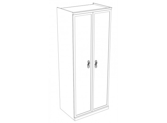 Секция шкафа 2-створчатая Мишель, белая (без стоевых)