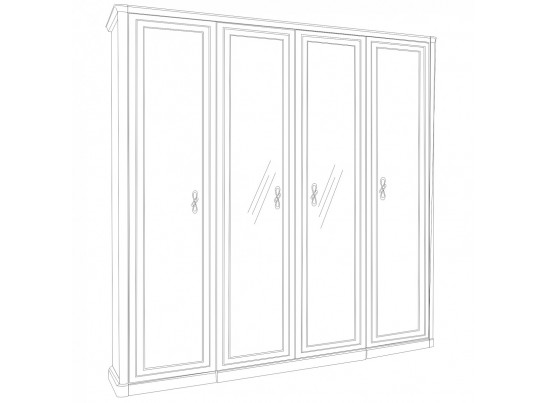 Шкаф 4-створчатый Натали, белый