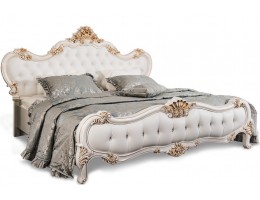 Кровать двуспальная с мягким изголовьем Натали 180, белая