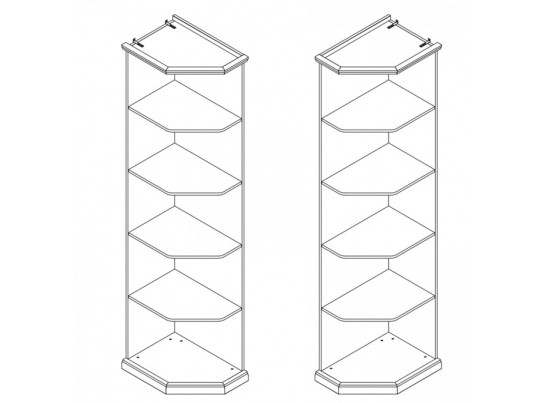 Натали стеллаж для шкафа правый, белый глянец