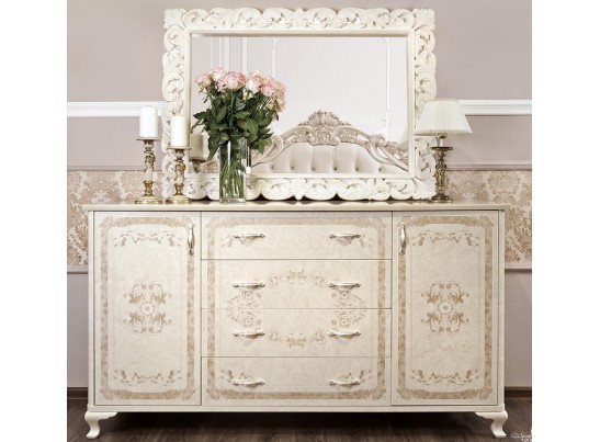 Зеркало большое Патрисия крем глянец