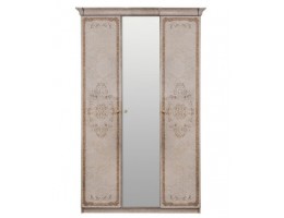 Шкаф 3-х ств (2+1) с зеркалом Патрисия крем глянец