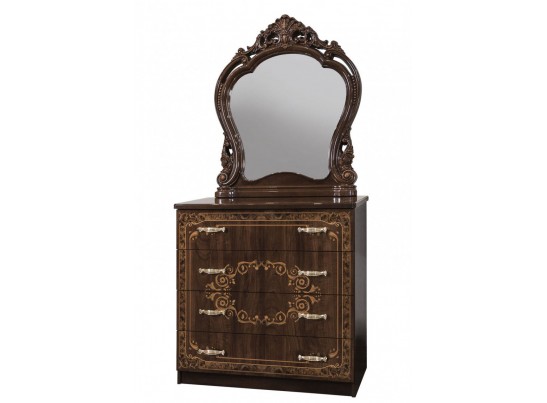 Комод 4 ящика Патрисия орех караваджо глянец