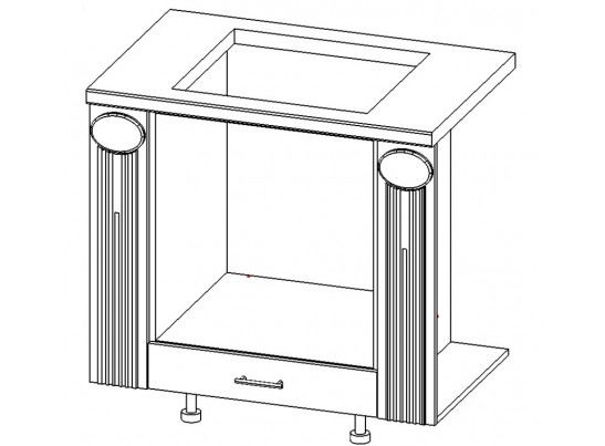 Секция напольная центральная со столешницей под духовой шкаф Верона (900)