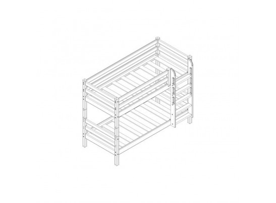 Низкая кровать Соня Вариант 11 (с прямой лестницей)