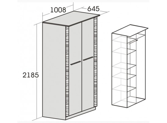 Шкаф 2-дверный для спальни "Элана"