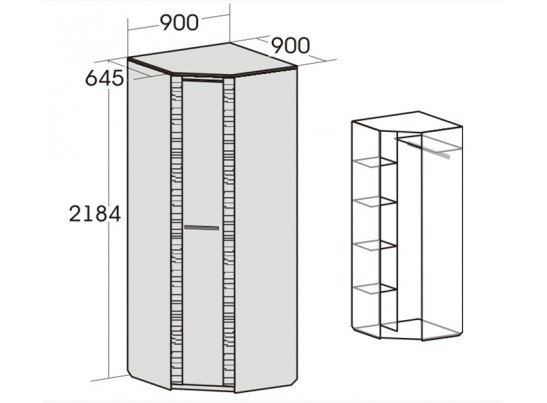 Шкаф угловой для спальни "Элана"