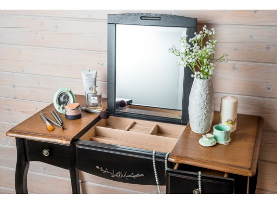 Макияжный столик с зеркалом ST9109N (черный сапфир)