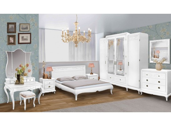 Кровать Соната с декором, белая эмаль+ТП ММ-283-02/14Б