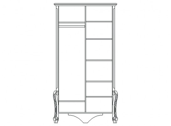 Шкаф для одежды Луиза с декором без зеркала ММ-227-01/02Б