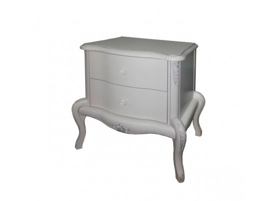 Тумба прикроватная Мокко с двумя ящиками и витиеватой резьбой ММ-316-03