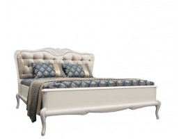 Кровать Мокко двухспальная с мягким изголовьем в цвете альба+СП  ММ-316-02/16Б
