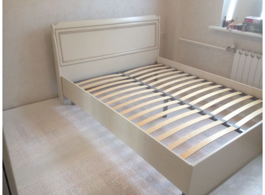 Кровать Нинель без каркаса из натурального дерева, цвет белая эмаль ММ-167-02/14Б