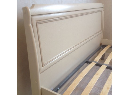 Кровать Нинель без каркаса из натурального дерева, цвет белая эмаль ММ-167-02/14Б