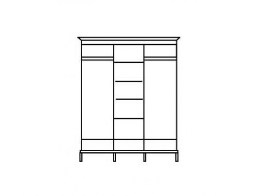 Шкаф для одежды трехдверный Оскар, орех ММ-216-01/03