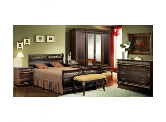 Шкаф для одежды четырехдверный Оскар, орех ММ-216-01/04