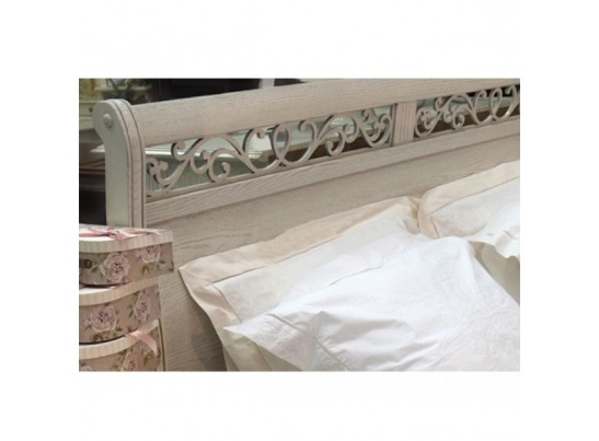 Спальный гарнитур Оскар, белая эмаль с темной патиной