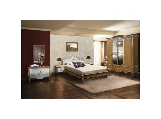 Кровать Трио, цвет коньяк+серебристая патина ММ-277-02/14Б