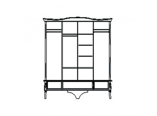 Шкаф для одежды Трио четырехдверный ММ-277-01/04